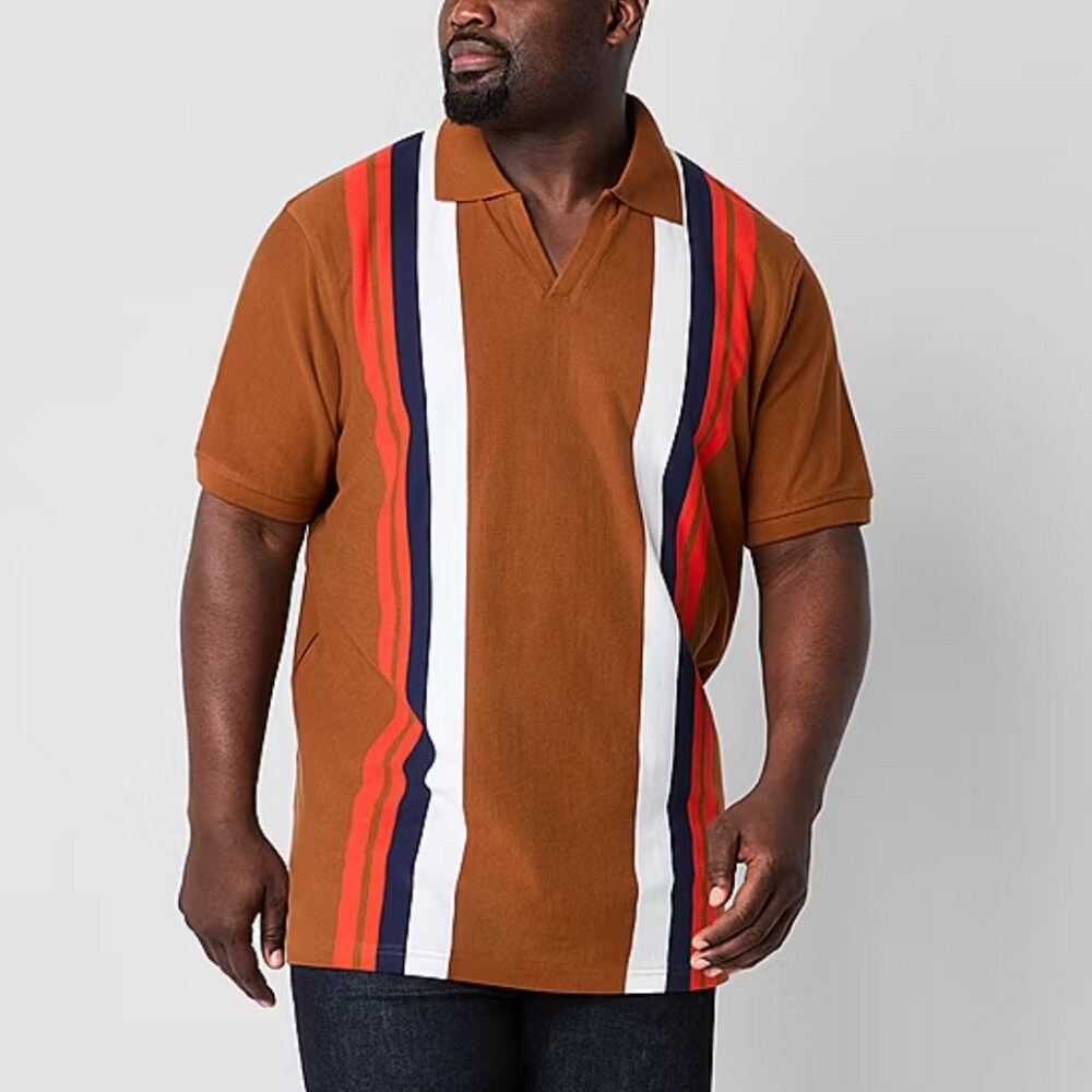 Shaquille O'Neal XLG Johnny Collar Big & Tall Mens Short Sleeve Polo Shirt, 3XL